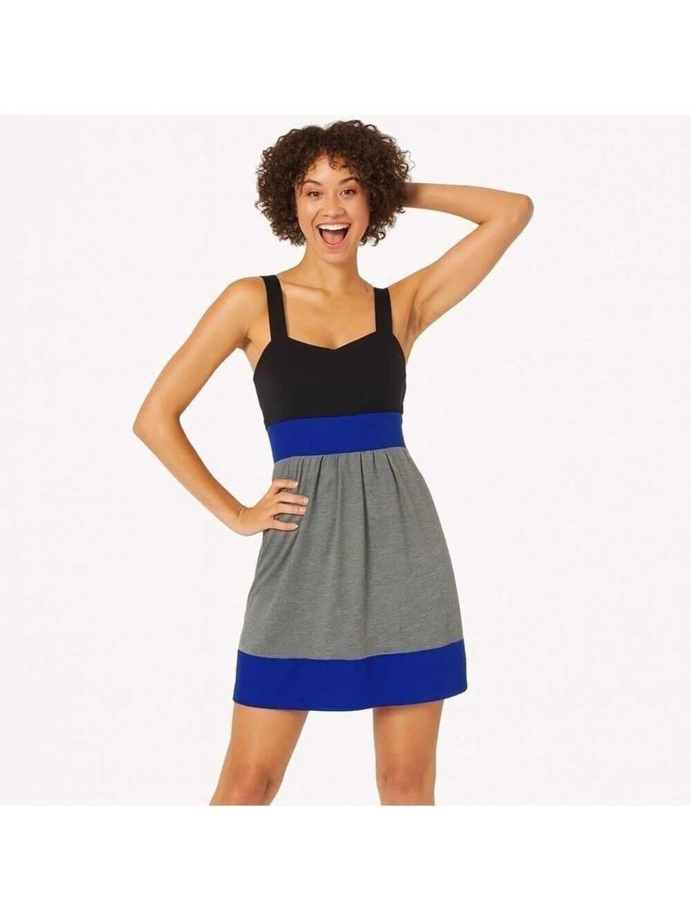 URBAN OUTFITTER'S "Silence + Noise" Gray, Blue, & Black Color Block Dress,Size S